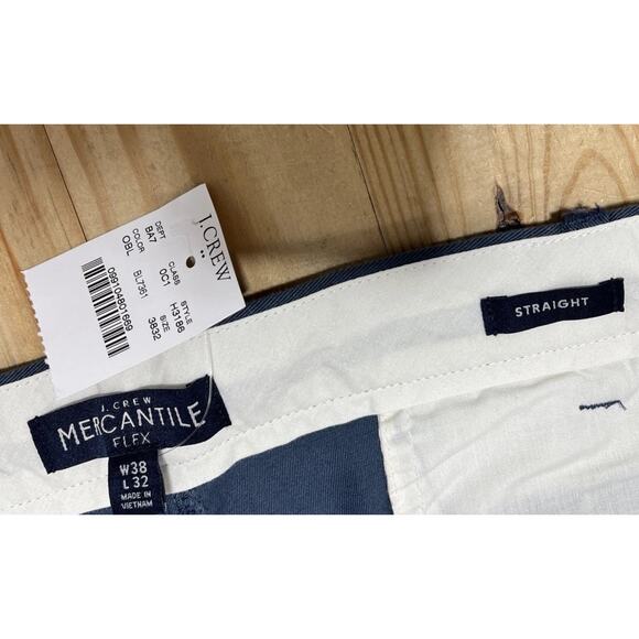 J.Crew Mens 38x32 Navy Blue Mercantile Flex Straight Leg Chino Pants NWT - Picture 3 of 7